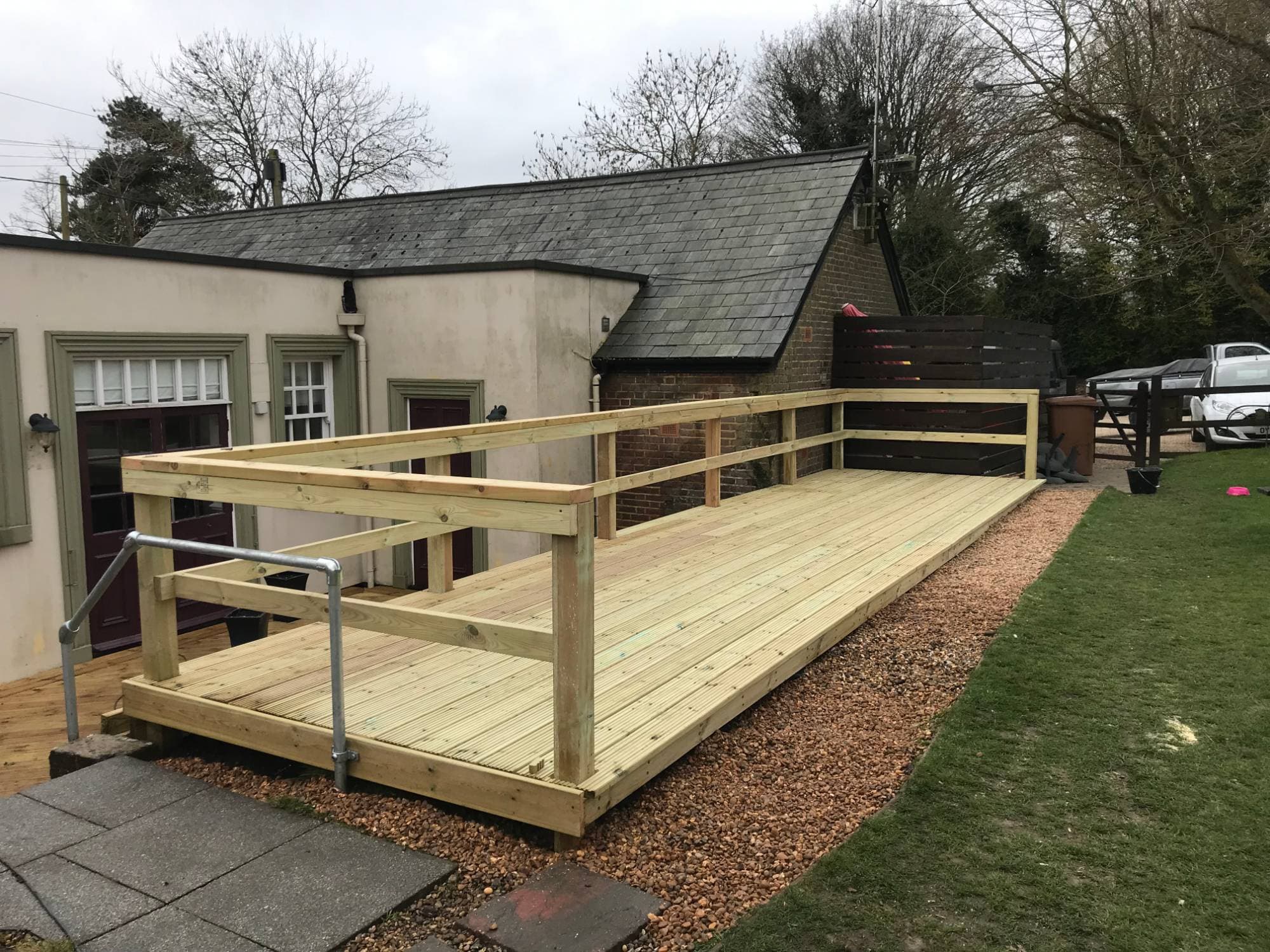 Raised timber decking build by The Snagman